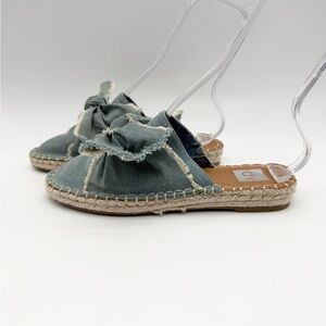 Dolce Vita Women's Desirae Denim Bow Espadrilles Slip On Mules Blue Size 8